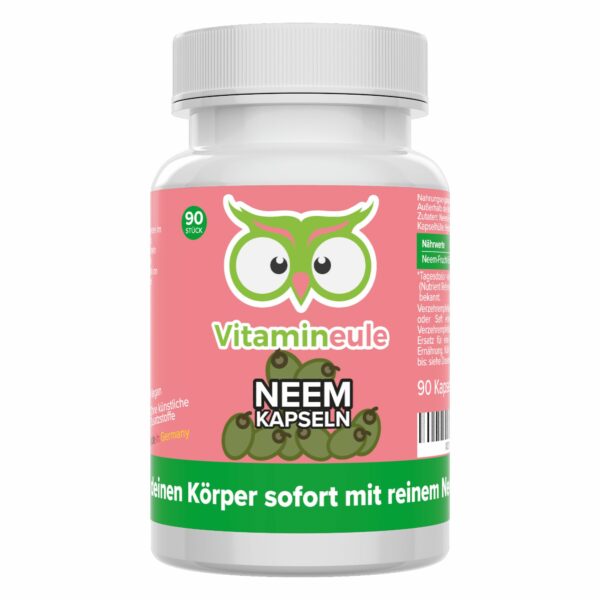 Neem Kapseln - hochdosiert - Qualität aus Deutschland - ohne Zusätze - Vitamineule®