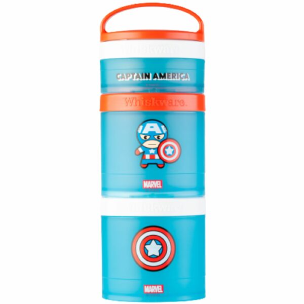 Whiskware® Snack Container 3Pak - mit abnehmbarem Griff und spülmaschinengeeignet - Captain America