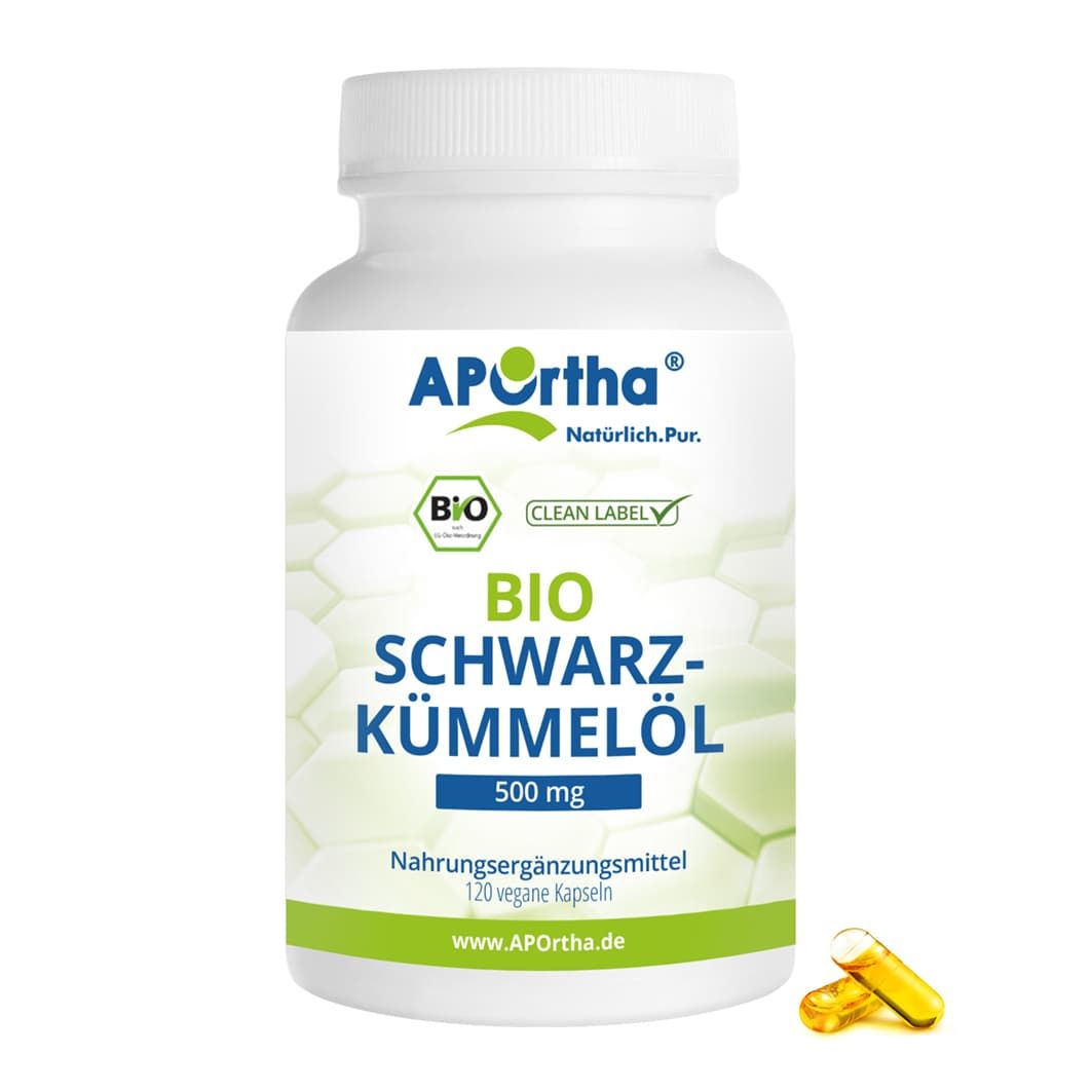 APOrtha® Bio-Schwarzkümmelöl 500 mg - vegane Kapseln