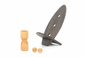 rollholz Balance Board Set klein Esche schwarzes Brett