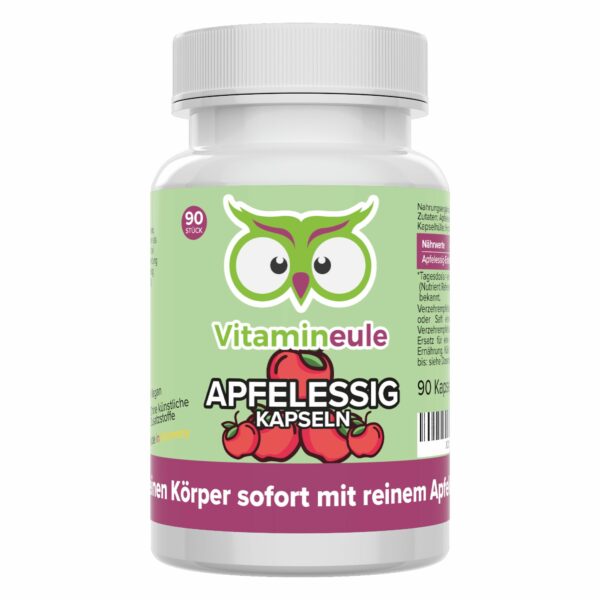Apfelessig Kapseln - hochdosiert - Qualität aus Deutschland - ohne Zusätze - Vitamineule®