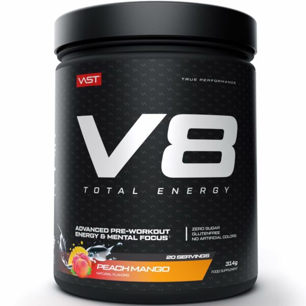 Vast V8 Total Energy Peach Mango Pre Workout Booster