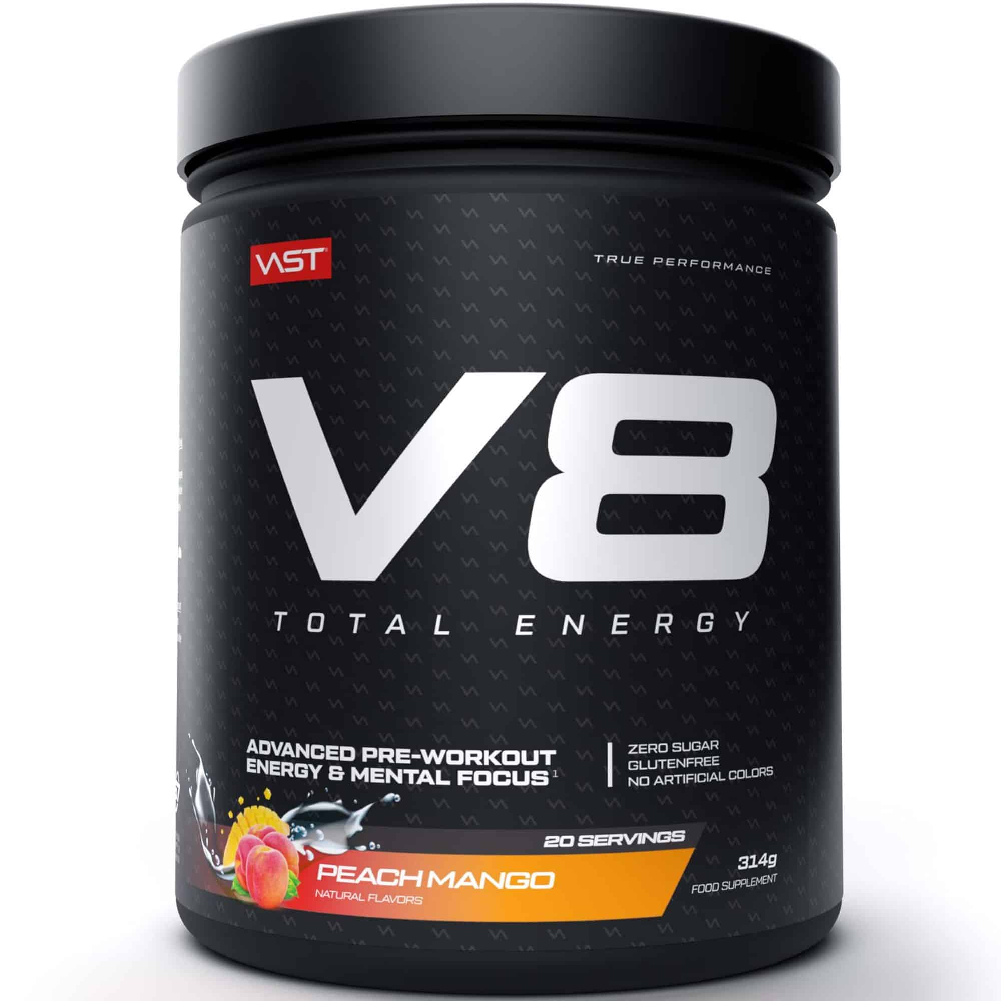 Vast V8 Total Energy Peach Mango Pre Workout Booster