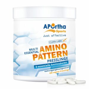APOrtha Sports Amino Pattern essentielle Aminosäuren - EAA mit Bcaa - vegane Presslinge