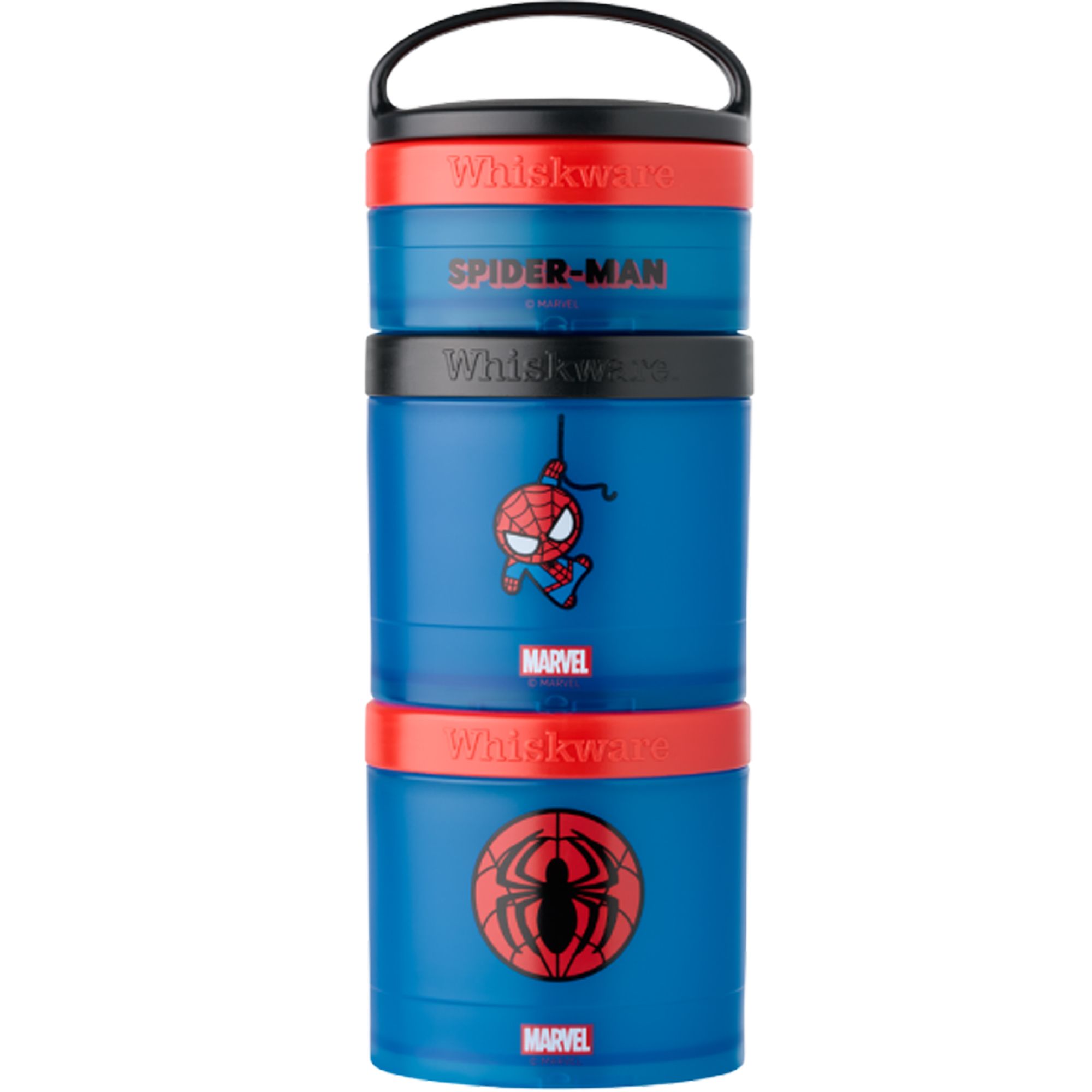 Whiskware® Snack Container 3Pak - mit abnehmbarem Griff und spülmaschinengeeignet - Spider Man
