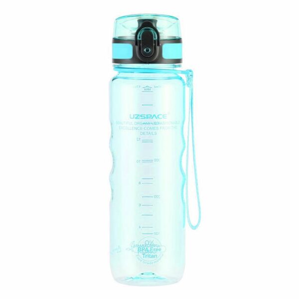 Sport-Knight® Wasserflasche / Shaker Transparent Cyan
