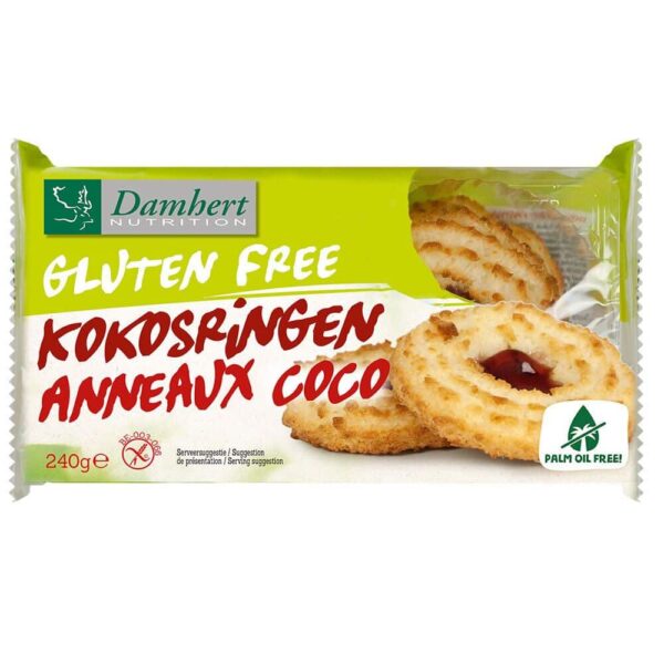 Damhert 6 Kokosringe mit Fruchtfüllung glutenfrei