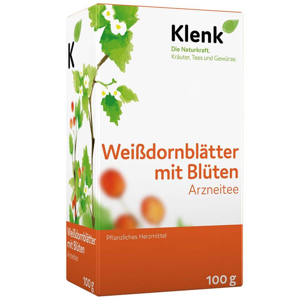 Weißdornblätter mit Blüten Arznei-Tee