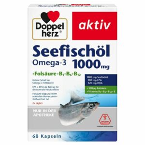 Doppelherz® aktiv Seefischöl Omega-3 1000 mg + Folsäure + B1 + B6 + B12 Kapseln