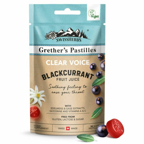 Swissherbs® Grether's Pastilles Clear Voice Blackcurrant