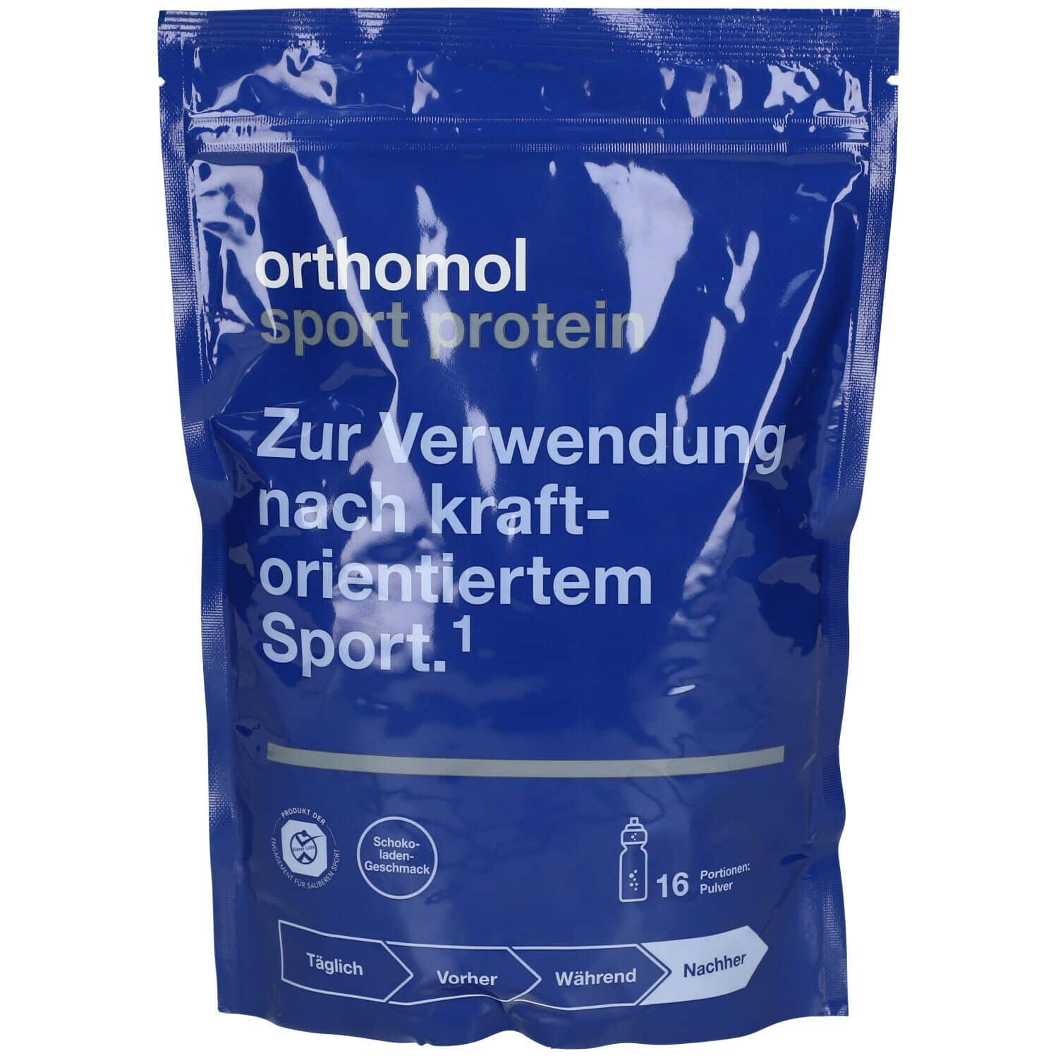 Orthomol Sport protein - Regeneration nach dem Kraftsport - Eiweißpulver mit Kreatin und Bcaa - Schokoladen-Geschmack - Pulver