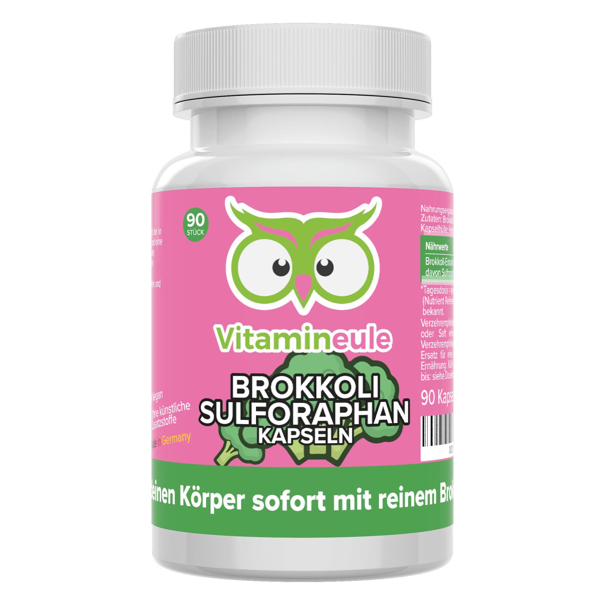 Brokkoli Sulforaphan Kapseln - hochdosiert - Qualität aus Deutschland - ohne Zusätze - Vitamineule®
