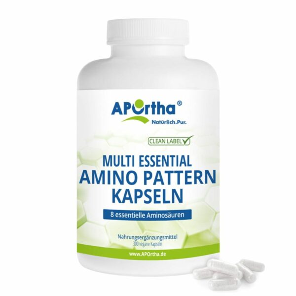 APOrtha® Multi essential Amino Pattern - Aminosäuren EAA mit Bcaa - 500 mg - vegane Kapseln