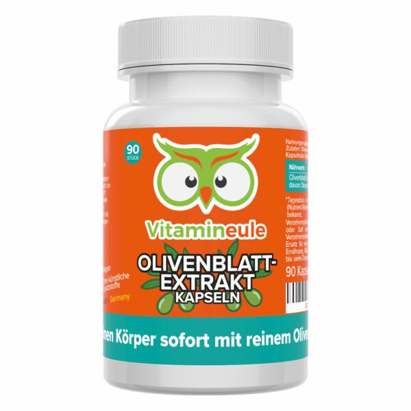 Olivenblattextrakt Kapseln - hochdosiert - Qualität aus Deutschland - ohne Zusätze - Vitamineule®
