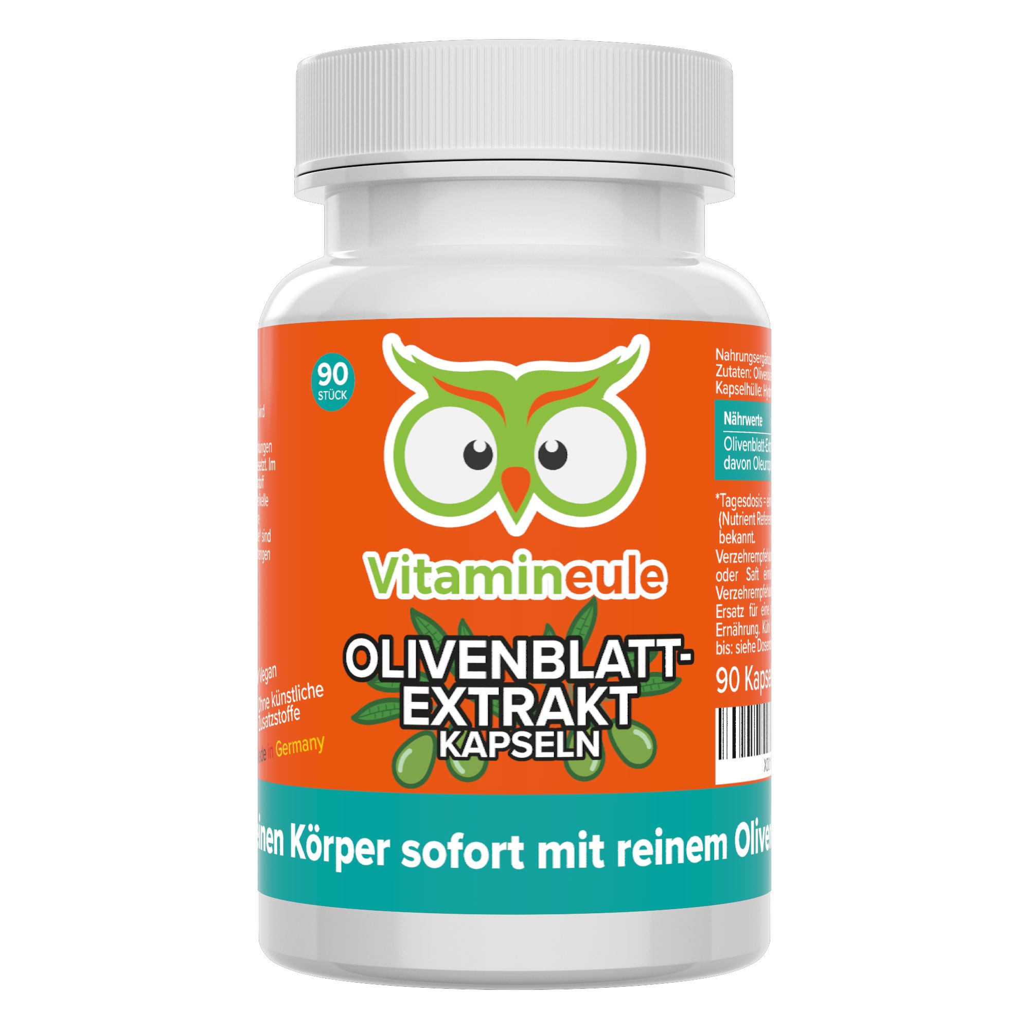 Olivenblattextrakt Kapseln - hochdosiert - Qualität aus Deutschland - ohne Zusätze - Vitamineule®